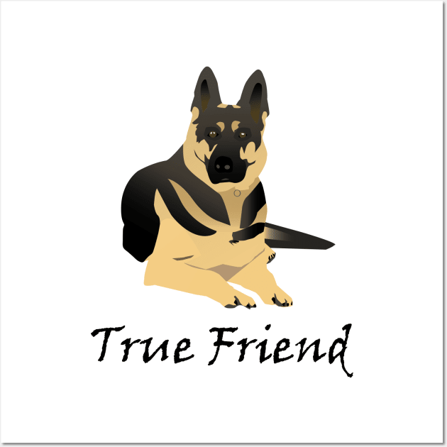 Lying German Shepherd Dog is a True Friend Wall Art by NorseTech